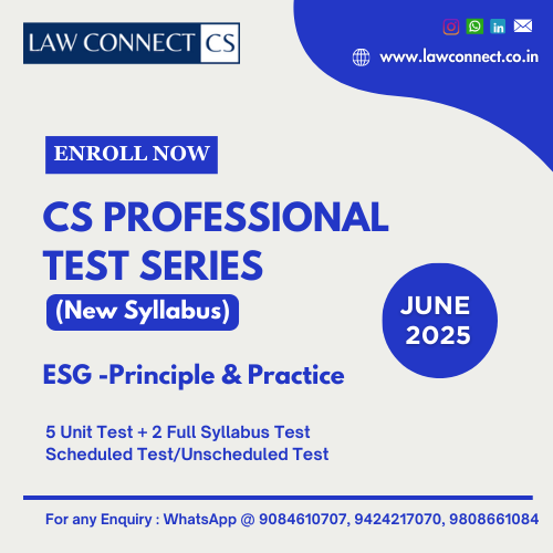 CS PROFESSIONAL TEST SERIES - ESG-PRICIPLE & PRACTICE