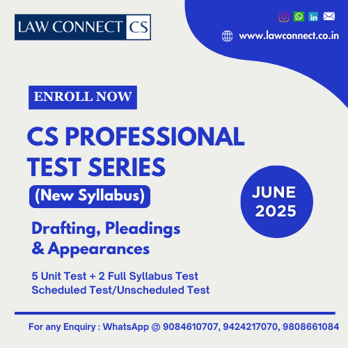 CS PROFESSIONAL TEST SERIES- DRAFTING, PLEADING AND APPEARNACES