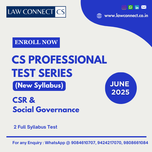 CS PROFESSIONAL TEST SERIES - CSR & SOCIAL GOVERNANCE  (ELECTIVE SUBJECT)